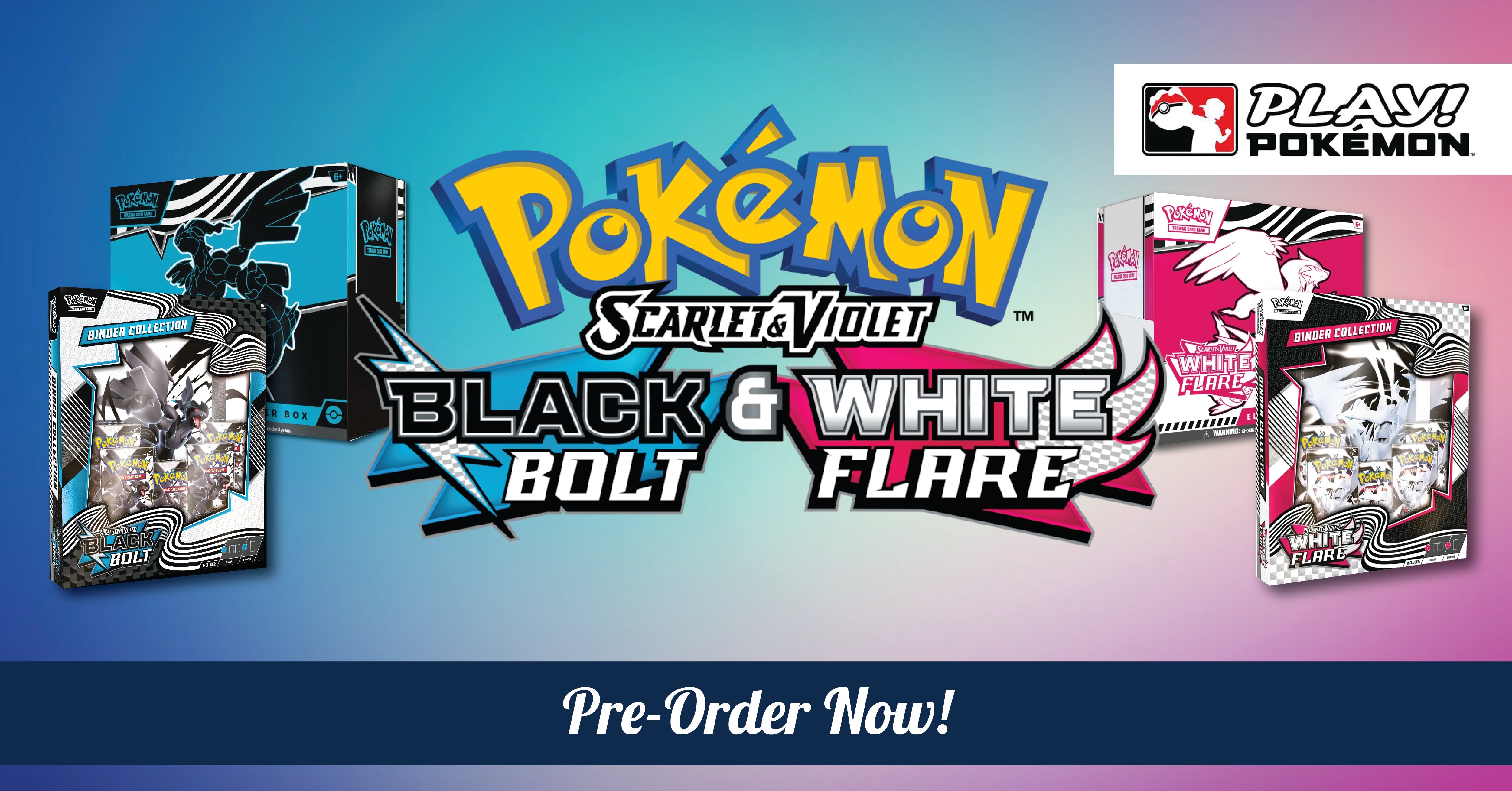 Pokemon Black Bolt & White Flare | Elite Trainer Boxes & More Flipside Gaming Pokemon Black Bolt & White Flare | Elite Trainer Boxes & More Flipside Gaming