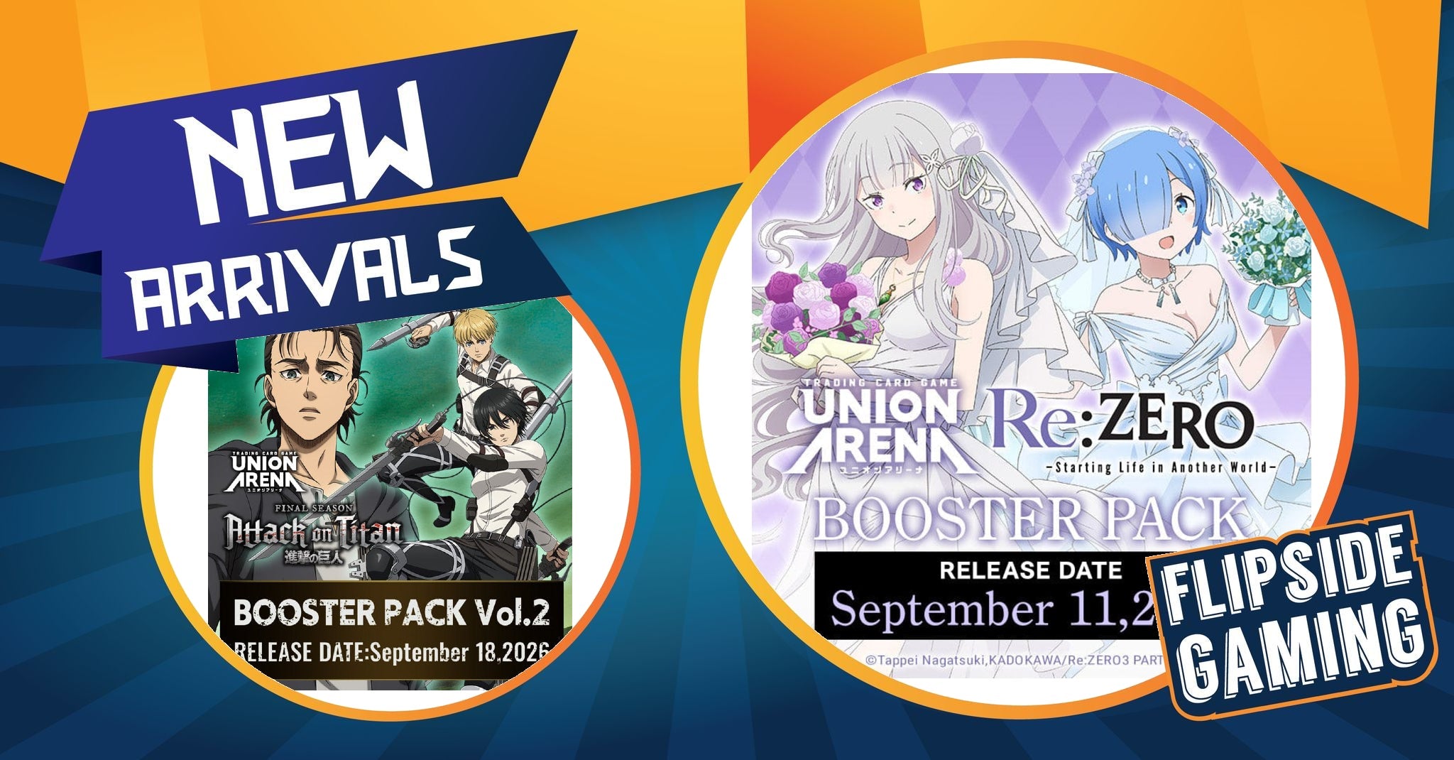 Union Arena: Attack on Titan Vol. 2, Re:ZERO, & More – Flipside Gaming