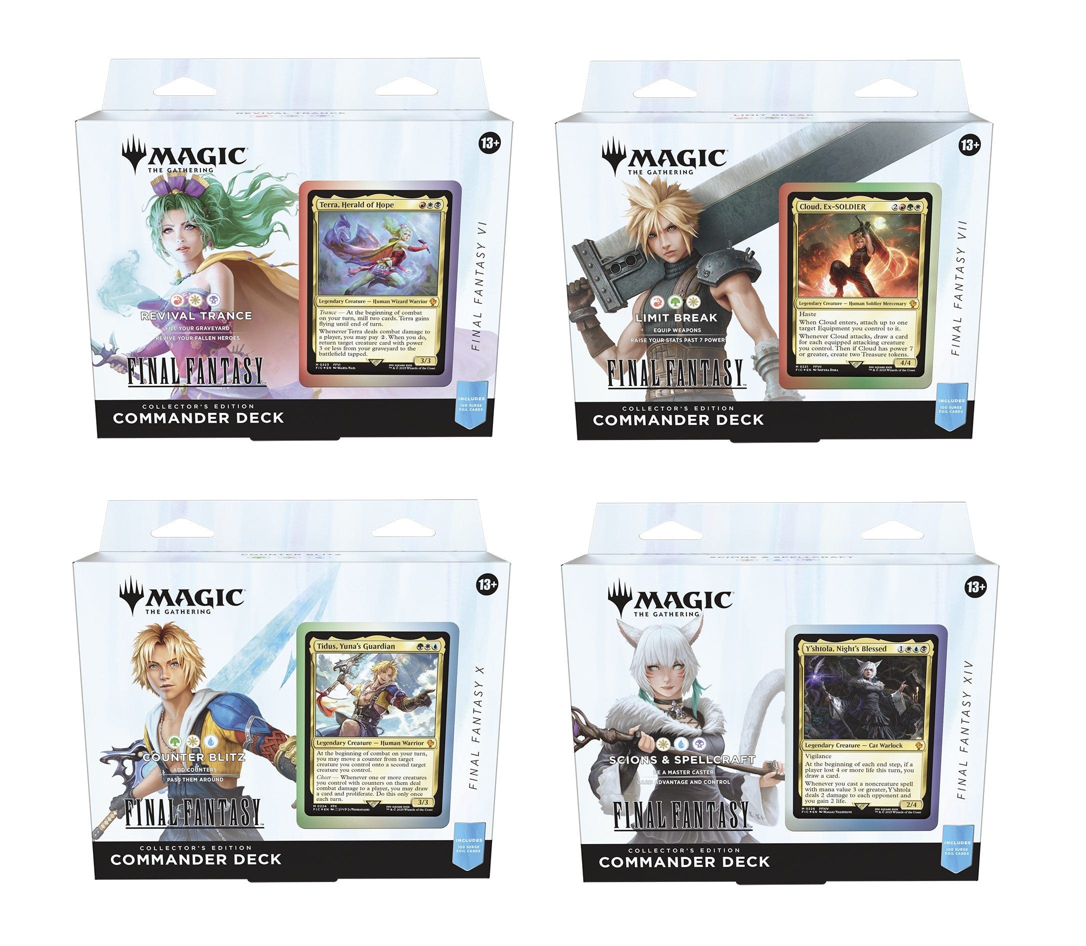MTG FINAL FANTASY Commander Decks -Set of 4- (Collector's Edition) Flipside Gaming MTG FINAL FANTASY Commander Decks -Set of 4- (Collector's Edition) Flipside Gaming