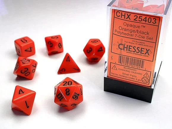 Opaque Orange/Black 7-Die Set Accessories Asmodee