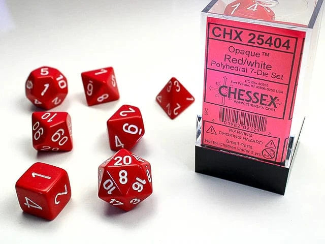 Opaque Red/White 7-Die Set Accessories Asmodee
