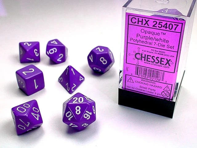 Opaque Purple/White 7-Die Set Accessories Asmodee