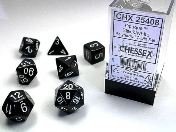 Opaque Black/White 7-Die Set Accessories Asmodee