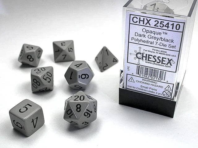 Opaque Gray/Black 7-Die Set Accessories Asmodee