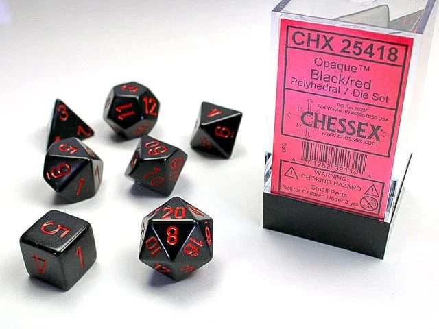 Opaque Black/Red 7-Die Set Accessories Asmodee