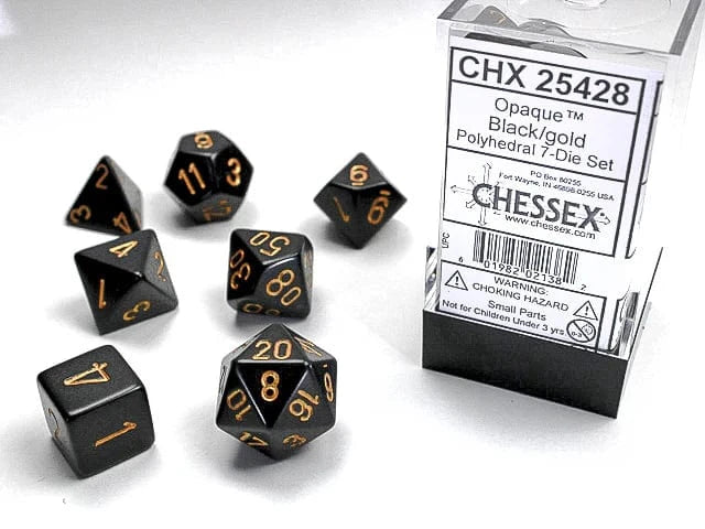 Opaque Black/Gold 7-Die Set Accessories Asmodee