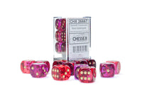 Gemini® 16mm d6 Translucent Red-Violet/Gold Dice Block™ (12 Dice)