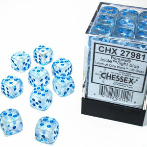 Nebula® 16mm d6 Dark Blue/White Dice Block™ (12 Dice)