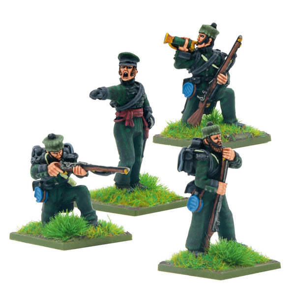 Crimean War British Rifle Brigade in forage caps command Model Kit Warlord Games