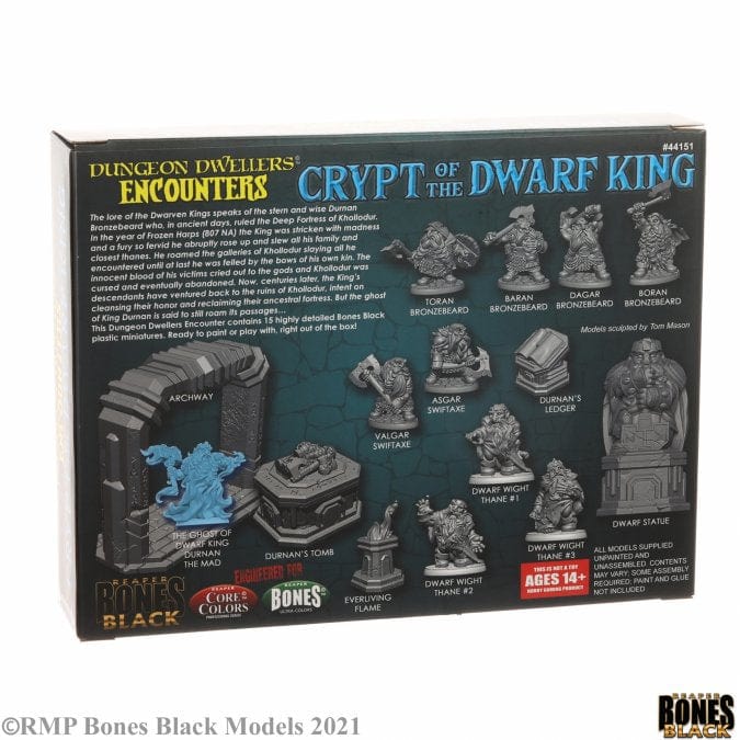 Bones Black: Dungeon Dwellers Encounters - Crypt of the Dwarf King Model Kit Reaper Miniatures