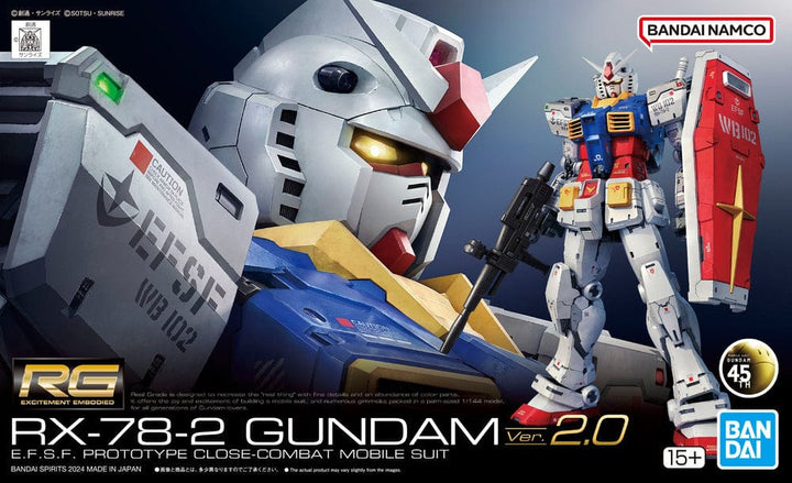 RG #40 RX-78-2 Gundam (Ver. 2.0) Model Kit Bandai Namco