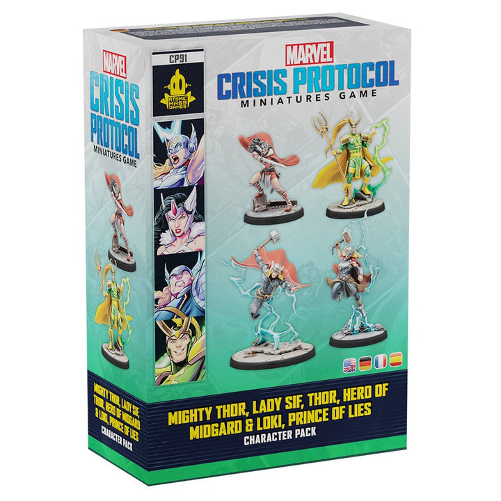 Marvel: Crisis Protocol - Mighty Thor, Lady Sif, Thor, Hero of Midgard & Loki, Prince of Lies Model kit Asmodee