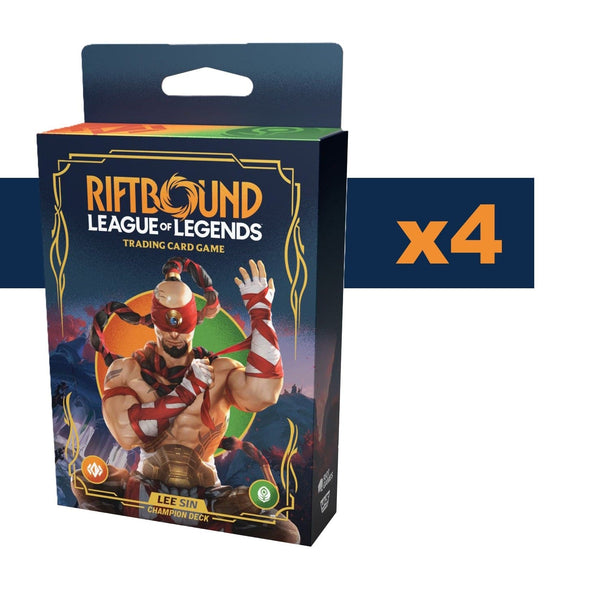 Riftbound - League of Legends TCG: Origins Champion Deck Sealed Display (4) - Lee Sin Non-singles UVS Games