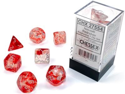 NebulaÂ® Red/Silver Luminaryâ„¢ 7-Die Set Accessories Asmodee