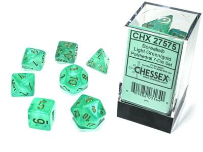 BorealisÂ® Light Green/Gold Luminaryâ„¢ 7-Die Set Accessories Asmodee