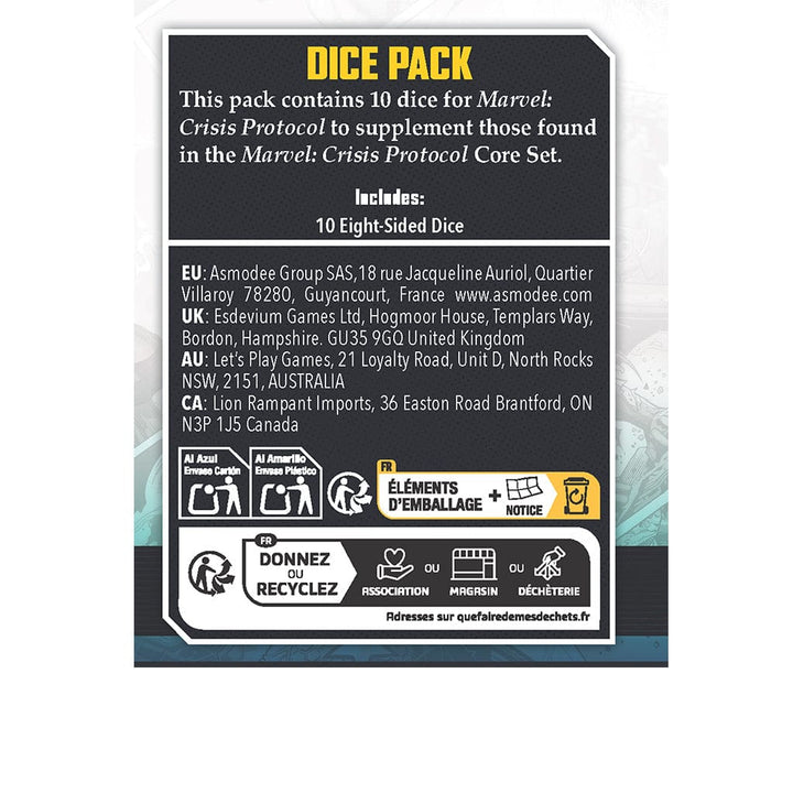 Marvel: Crisis Protocol - Dice Pack (NEW) Accessories Asmodee
