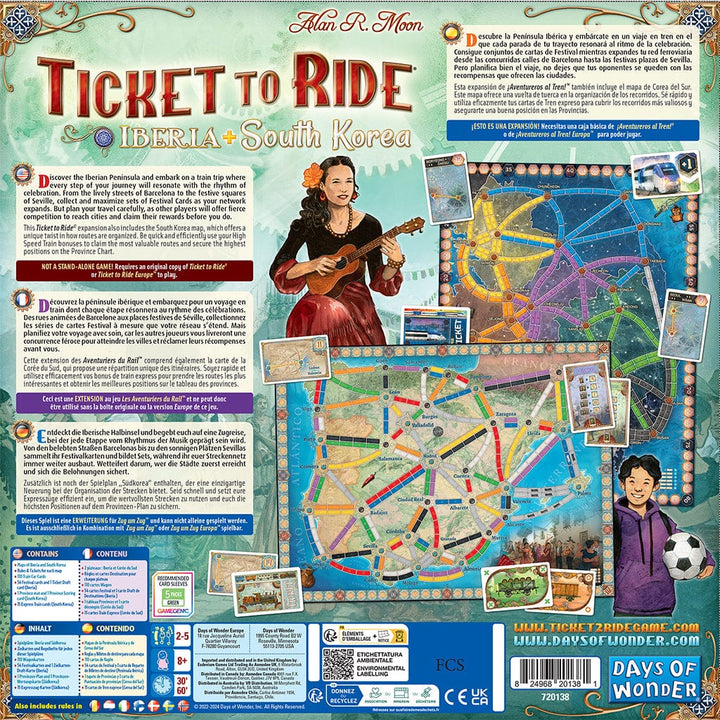 Ticket To Ride: Iberia & South Korea Board Game Asmodee