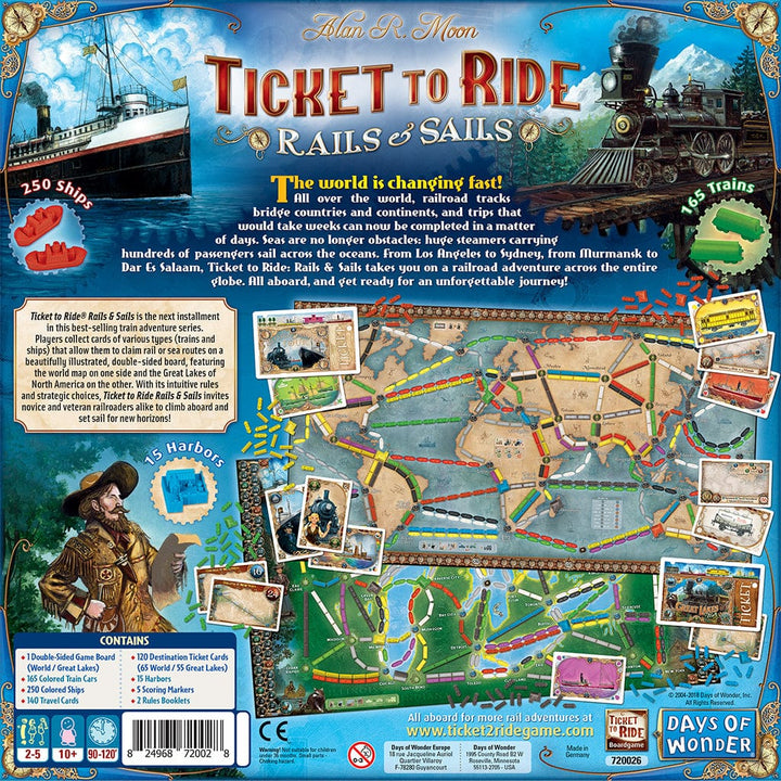Ticket to Ride: Rails and Sails Board Game Asmodee