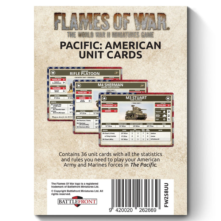 The Pacific: American Unit Cards (x36) - Limited Edition – Flipside Gaming