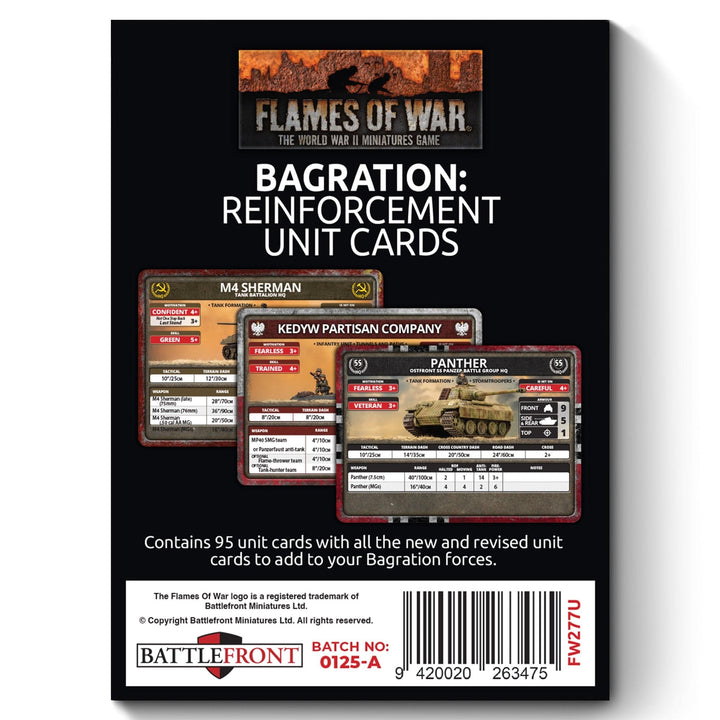 Bagration: Reinforcement Unit Cards Accessories Battlefront Miniatures