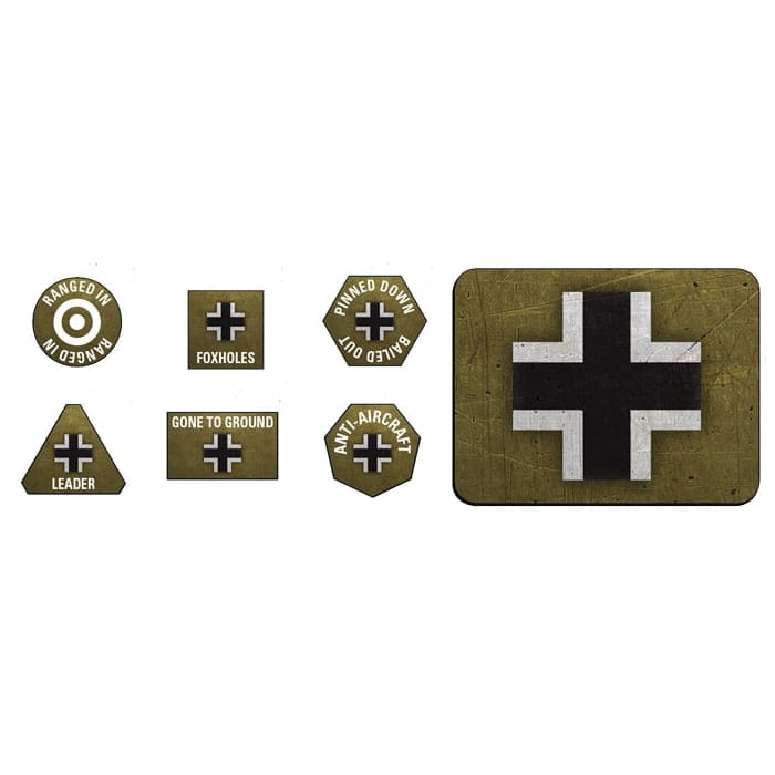 German Late War Tokens (x20) & Objectives (x2) Accessories Battlefront Miniatures
