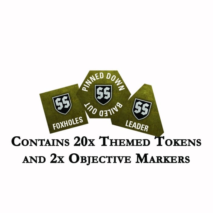 Waffen-SS Tokens (x20) & Objectives (x2) Accessories Battlefront Miniatures