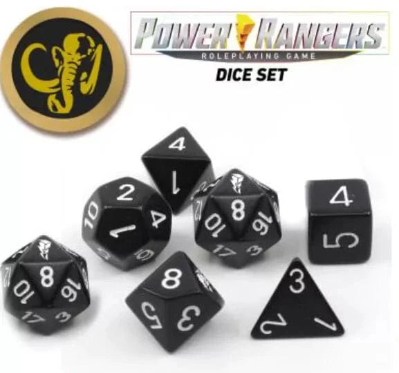 Power Rangers: RPG - Game Dice Set - Black (7+coin) Role Playing Games Alliance Games Distribution