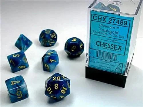 PhantomÂ® Teal/Gold 7-Die Set Accessories Asmodee