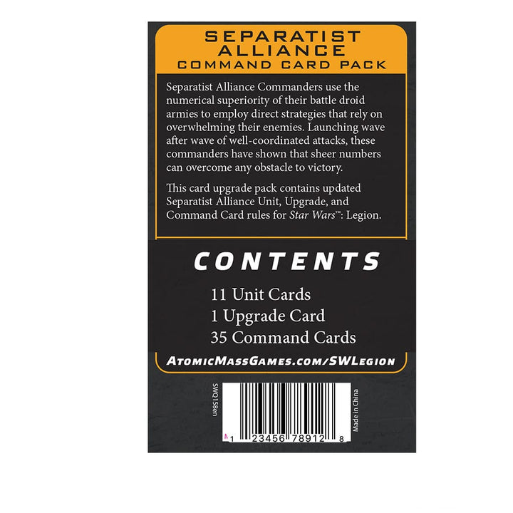 Star Wars: Legion - Separatist Alliance Command Card Pack Accessories Asmodee