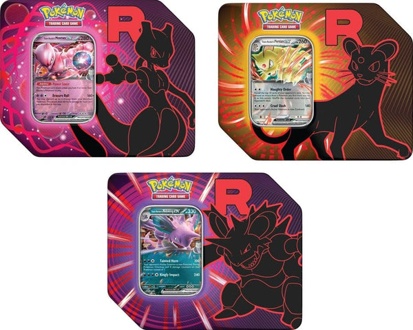 Pokemon Team Rocket -Set of 3- Tins Flipside Gaming Pokemon Team Rocket -Set of 3- Tins Flipside Gaming