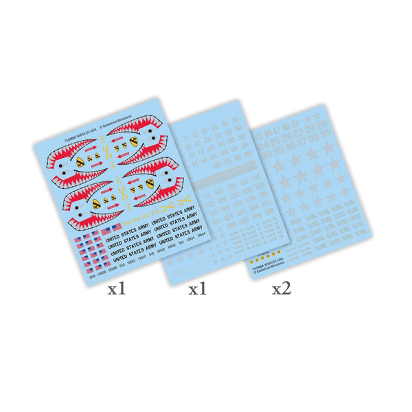 American Decals (x4 decal sheets) (Checkpoint Charlie) Model Kit Battlefront Miniatures