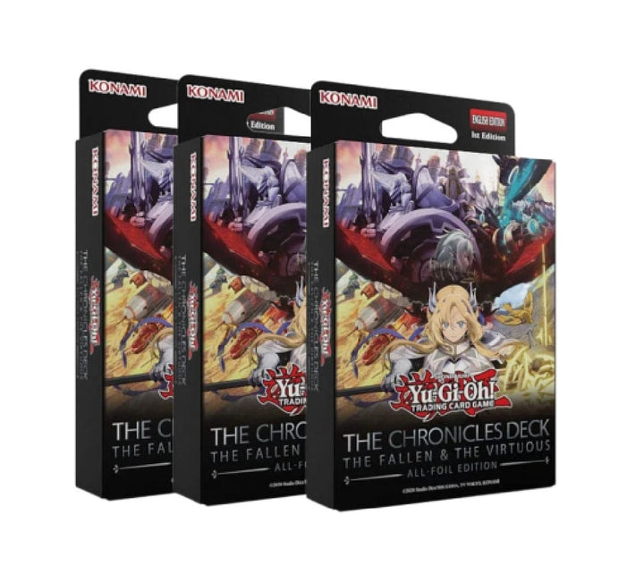Yu-Gi-Oh! The Chronicles: The Fallen & The Virtuous (Set of 3) (All-Fo Flipside Gaming Yu-Gi-Oh! The Chronicles: The Fallen & The Virtuous (Set of 3) (All-Fo Flipside Gaming