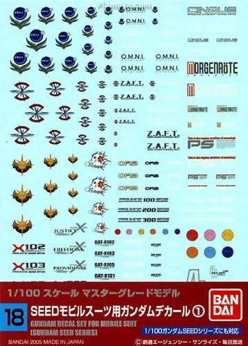 Gundam Decal #18 - Gundam SEED Series Accessories Bandai Namco