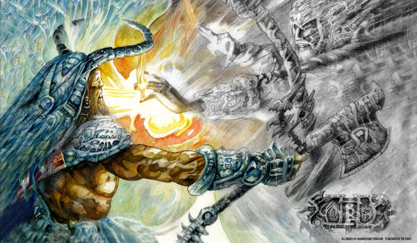 Arcane Denial Color to Sketch Playmat - Richard Kane Ferguson Flipside Exclusive Accessories Flipside Gaming