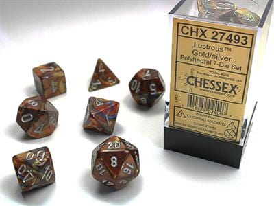Lustrous® Polyhedral Gold/silver 7-Die Set Accessories Asmodee
