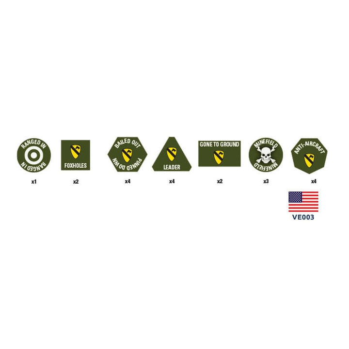 1st Cavalry Division (Airmobile) Token Set ('Nam) Accessories Battlefront Miniatures