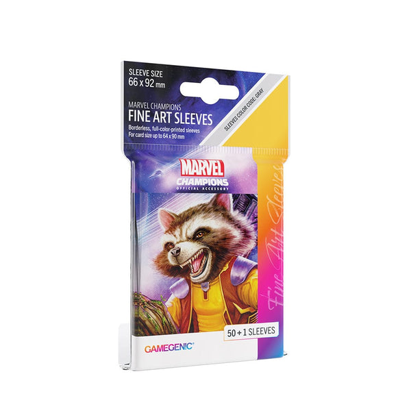 Marvel Champions Fine Art Sleeves: Rocket Raccoon Accessories Asmodee