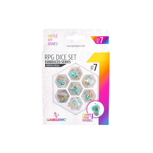 Embraced Series - Green Skull - RPG Dice Set (7pcs) Accessories Asmodee