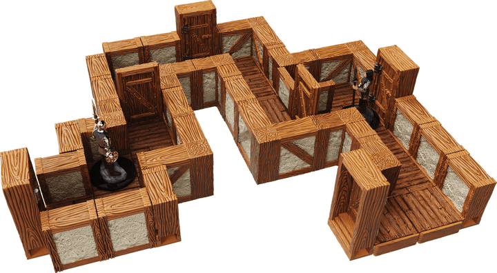 WarLock Tiles: Town & Village - 1" Straight Walls Expansion Miniatures Alliance Games Distribution